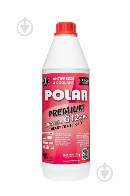 Антифриз Polar Premium Long-Life G12 evo -37C від -35 до +108 1 л рожевий - фото 1