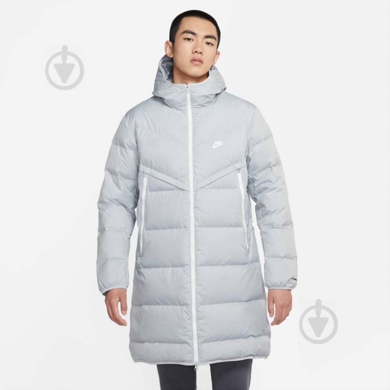 Куртка-парка мужская зимняя Nike M NSW SF WINDRUNNER PARKA DD6788-077 р.2XL светло-серая - фото 5