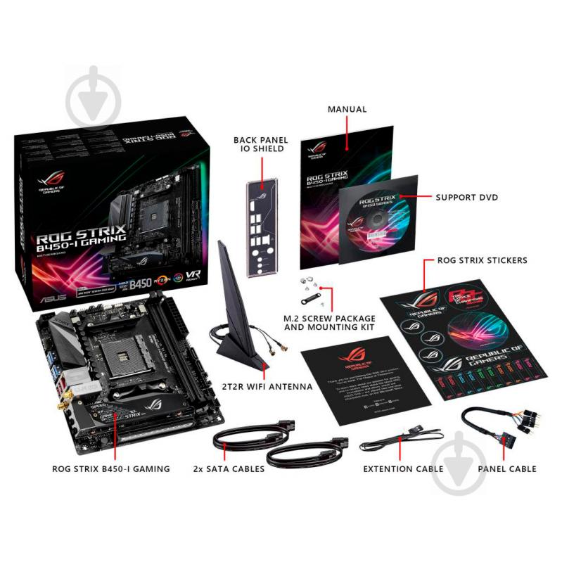 Материнська плата Asus ROG STRIX B450-I GAMING (Socket AM4, AMD B450, mini ATX) - фото 7