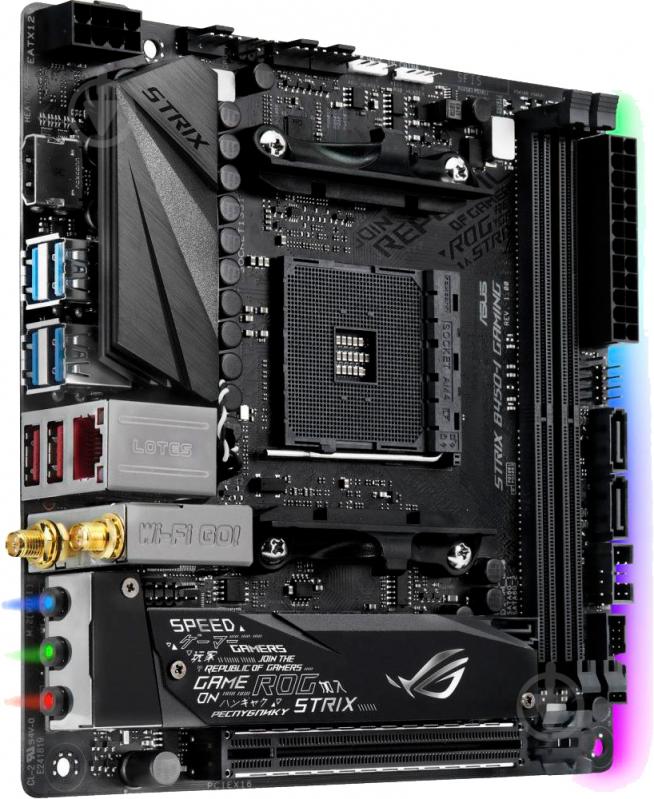 Материнська плата Asus ROG STRIX B450-I GAMING (Socket AM4, AMD B450, mini ATX) - фото 2