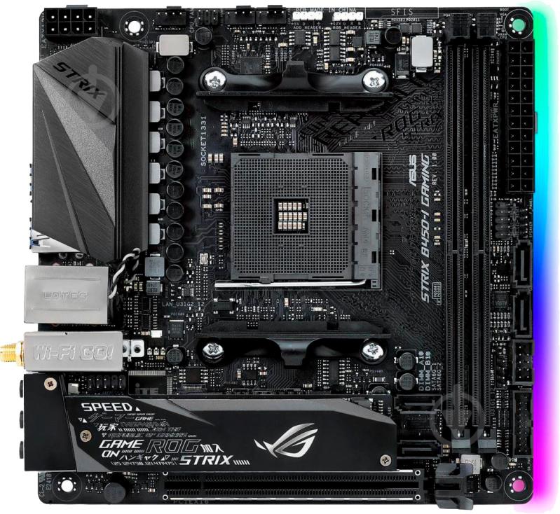 Материнська плата Asus ROG STRIX B450-I GAMING (Socket AM4, AMD B450, mini ATX) - фото 1