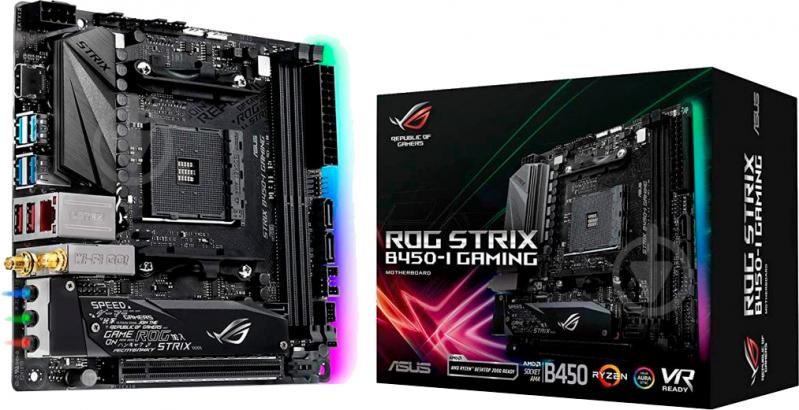 Материнська плата Asus ROG STRIX B450-I GAMING (Socket AM4, AMD B450, mini ATX) - фото 4