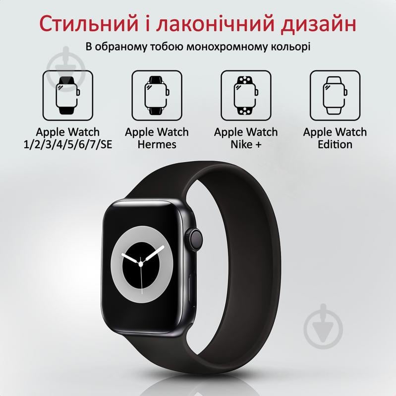 Ремешок Promate Loop-40XL для Apple Watch 38-40 мм 1/2/3/4/5/6/7/SE black loop-40xl.black - фото 2