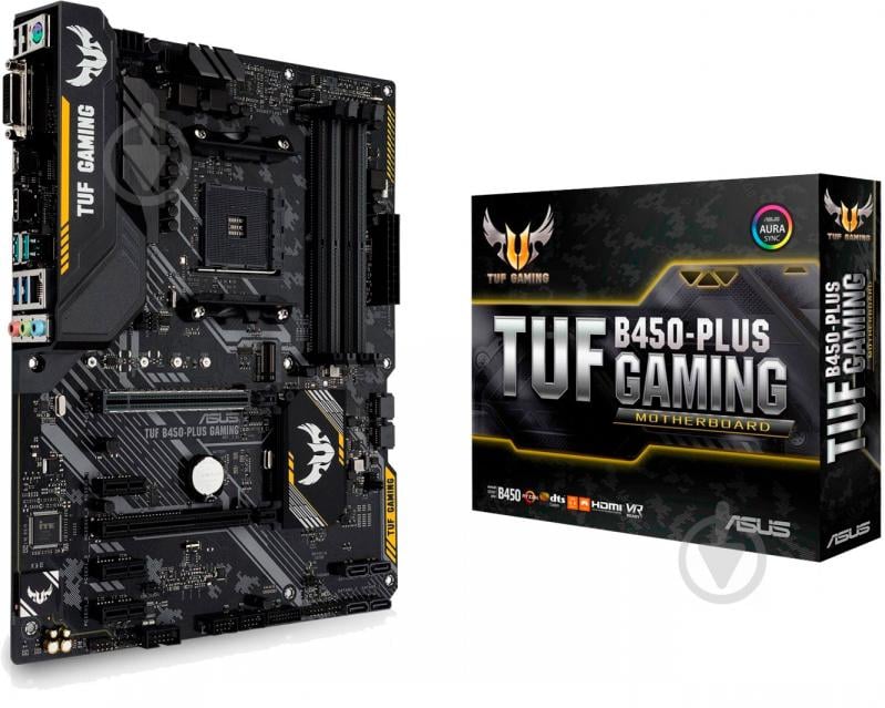 Материнская плата Asus TUF B450-PLUS GAMING (Socket AM4, AMD B450, mini ATX) - фото 1