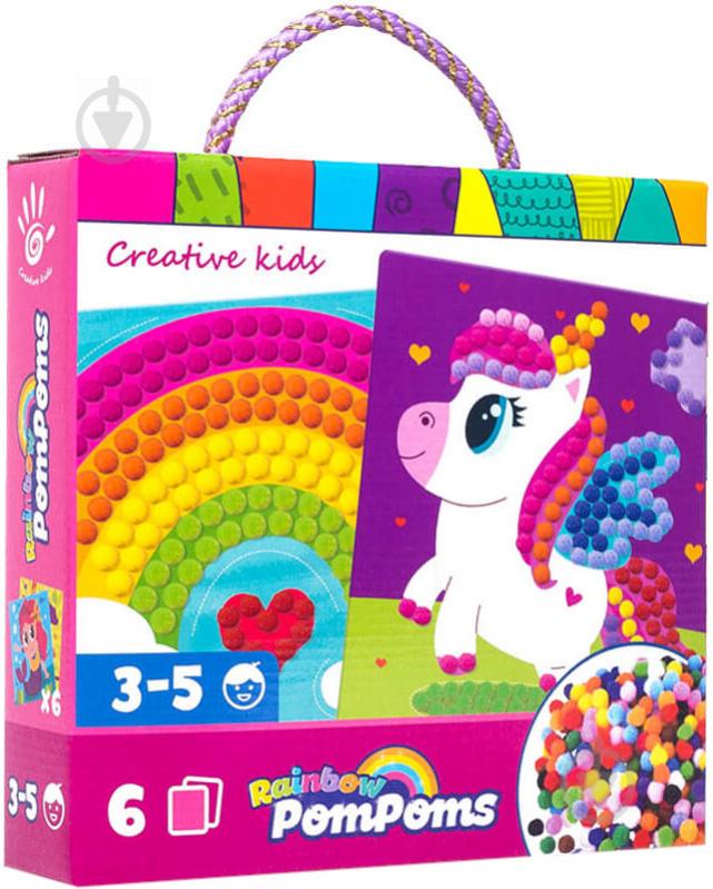 Набор для творчества Vladi Toys Rainbow pompoms Единорог VT4433-05 - фото 1