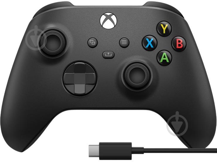 Геймпад Microsoft Xbox Wireless Controller Carbon Black + USB cable (1V8-00002) - фото 1