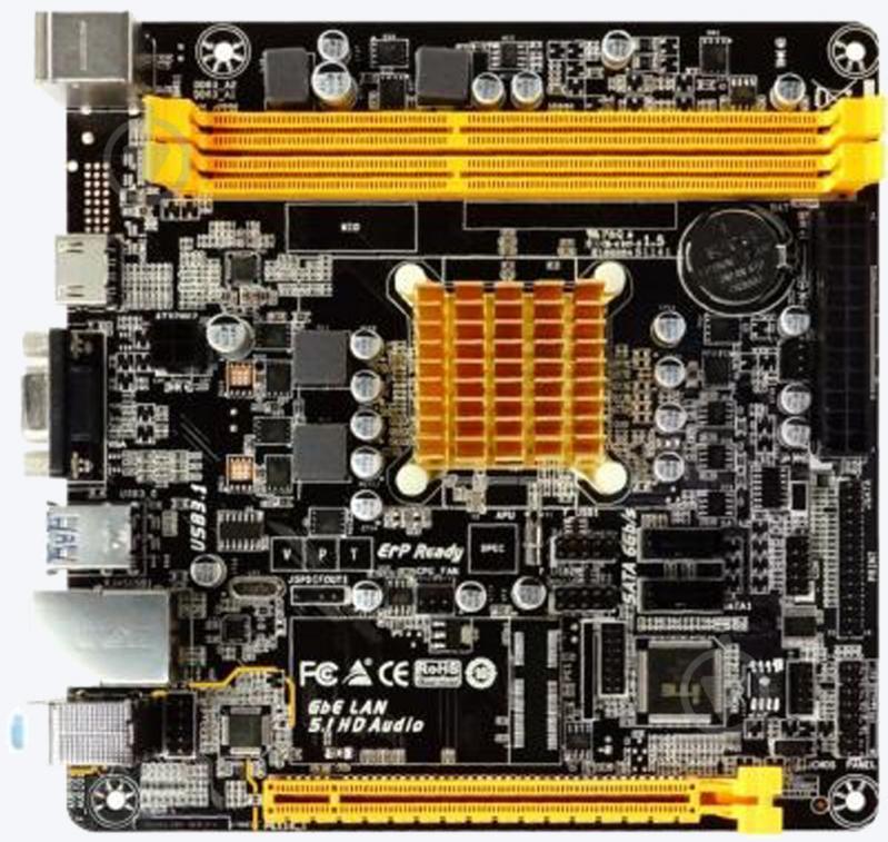 Материнська плата Biostar A68N-2100E (Integrated CPU, SoC, mini ITX) - фото 1