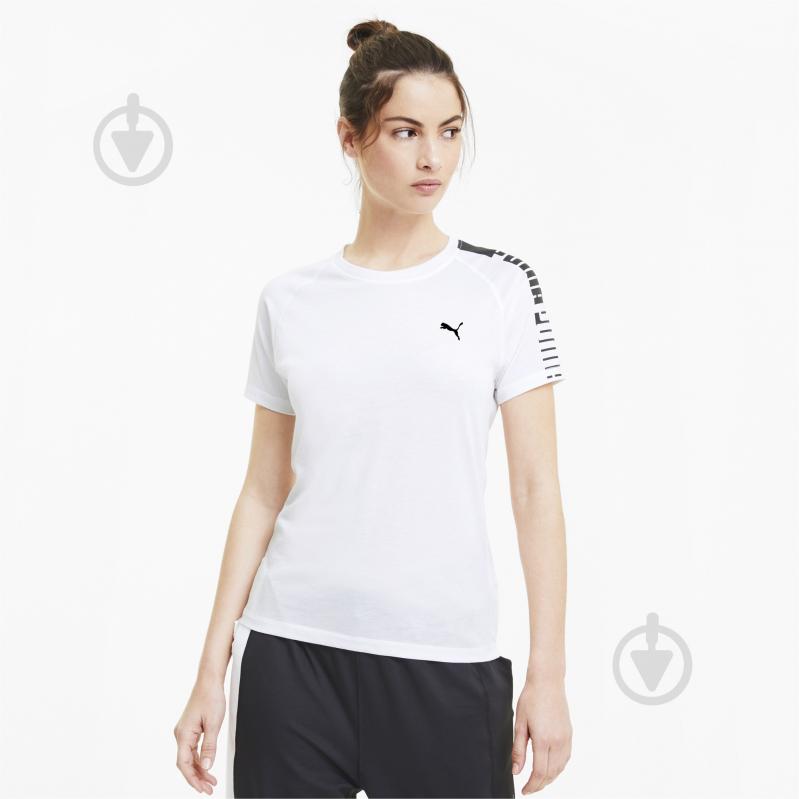 Футболка Puma Train Logo Raglan Tee 51949403 р.L белый - фото 1