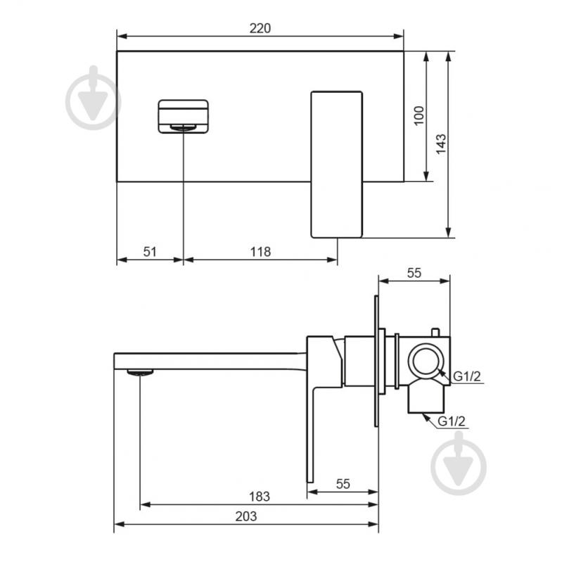 Смеситель для умывальника Damixa 530260300 Gala, монтируемый в стену - фото 4