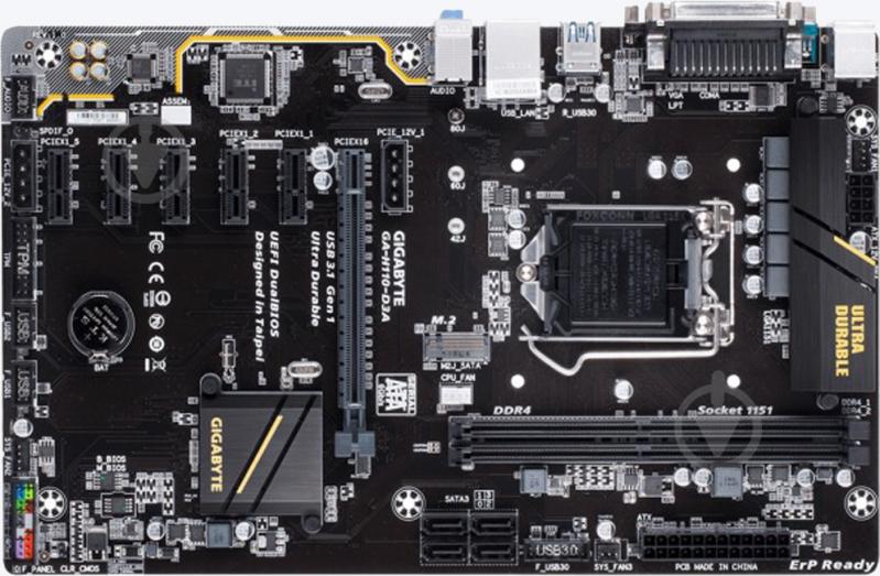 Материнська плата Gigabyte GA-H110-D3A (Socket 1151, Intel H110, ATX) - фото 2