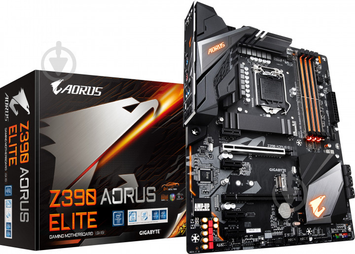 Материнская плата Gigabyte Z390 AORUS ELITE (Socket 1151, Intel Z390, ATX) - фото 1