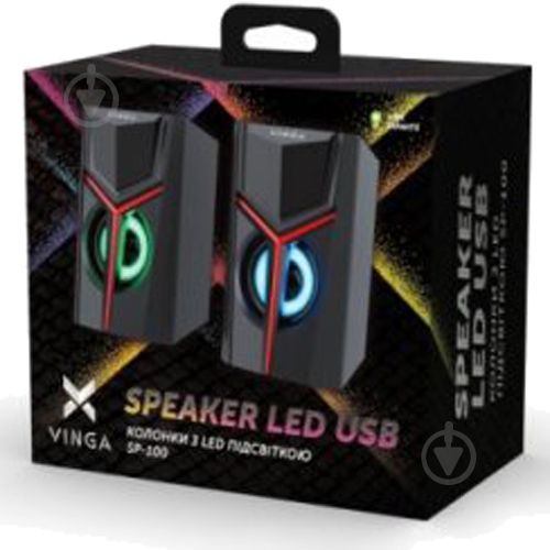 Акустическая система Vinga SP-100 LED USB Black 2.0 black - фото 6