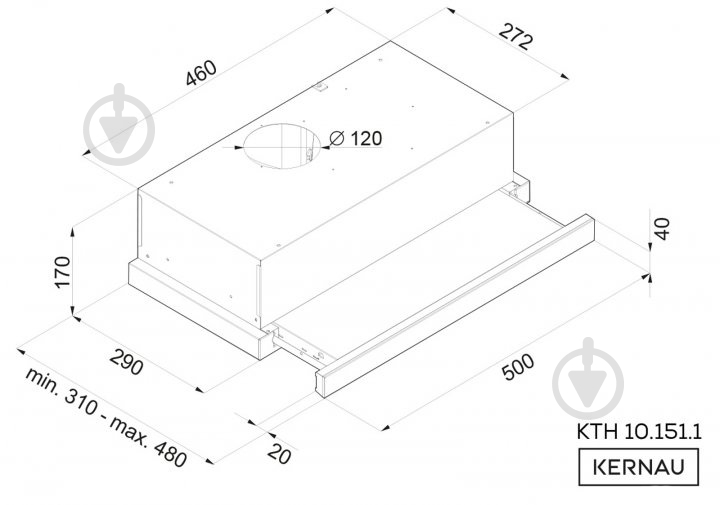 Витяжка Kernau KTH 10.151.1 X - фото 3