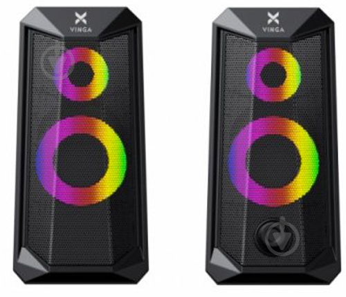 Акустическая система Vinga SP-200 LED USB Black 2.0 - фото 3