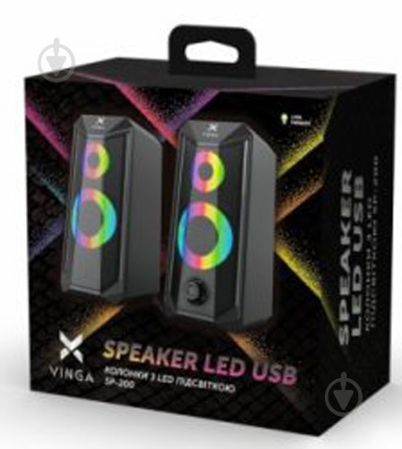 Акустическая система Vinga SP-200 LED USB Black 2.0 - фото 5
