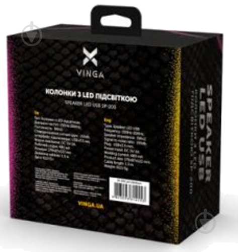 Акустическая система Vinga SP-200 LED USB Black 2.0 - фото 6
