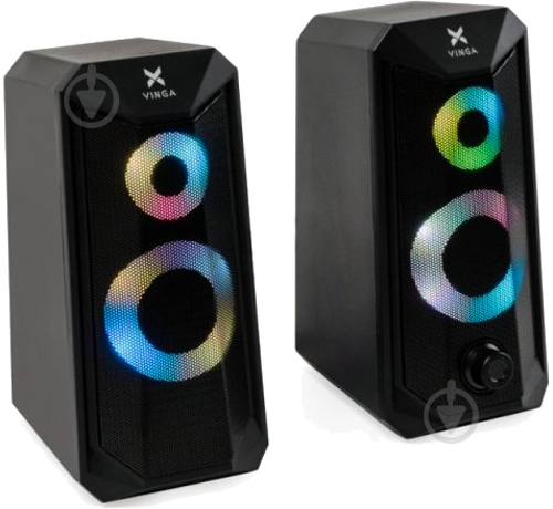 Акустическая система Vinga SP-200 LED USB Black 2.0 - фото 2
