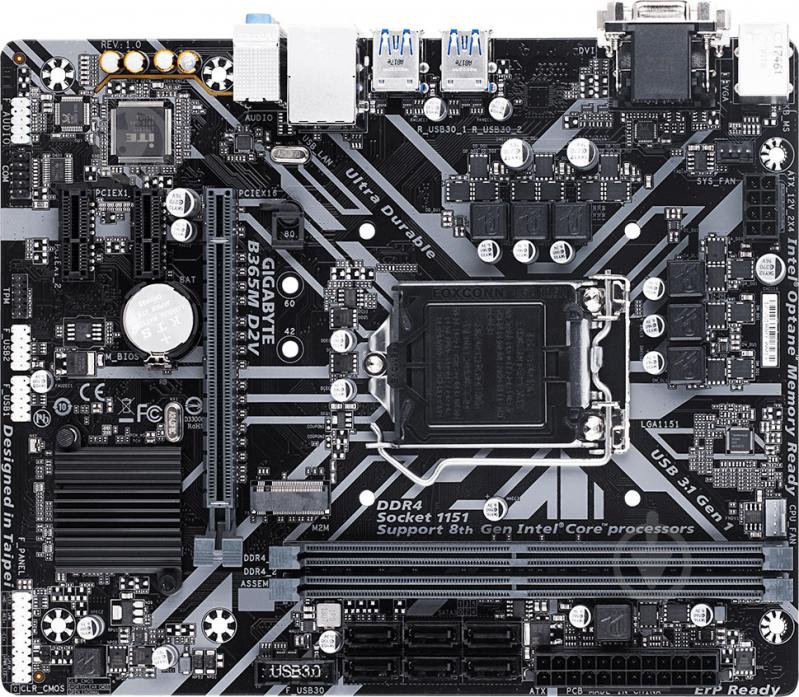 Материнская плата Gigabyte B365M D2V (Socket 1151, Intel B365, mirco ATX) - фото 4