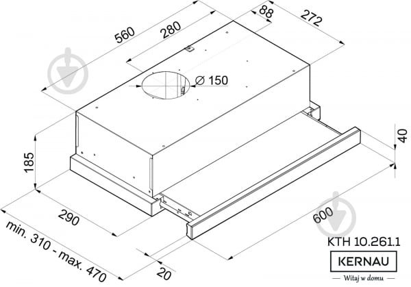 Вытяжка Kernau KTH 10.261.1 B - фото 2