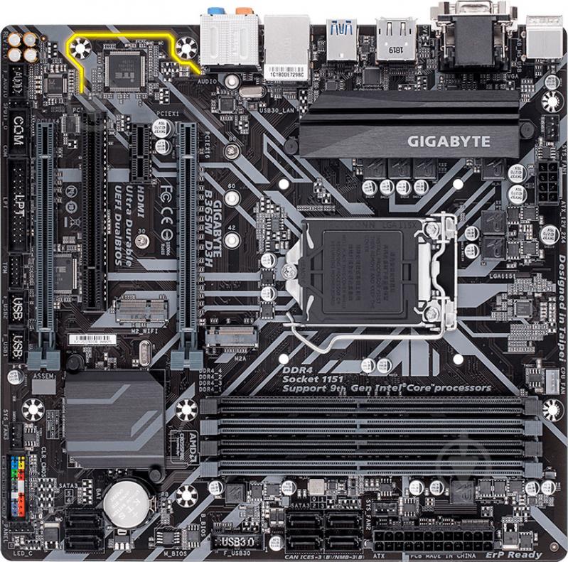 Материнская плата Gigabyte B365M D3H (Socket 1151, Intel B365, mirco ATX) - фото 5