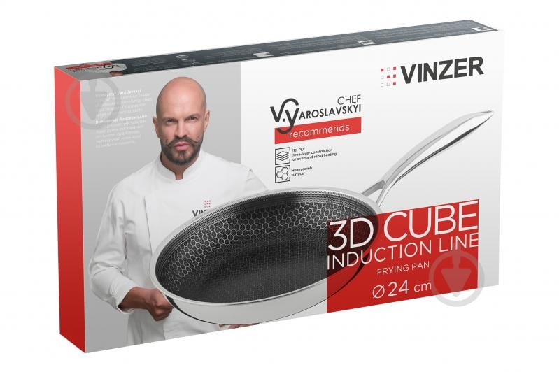 Сковорода Vinzer 3D Cube Induction Line 24 см 50471 - фото 6
