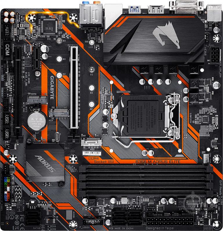 Материнська плата Gigabyte B365 M AORUS ELITE (Socket 1151, Intel B365, mirco ATX) - фото 5