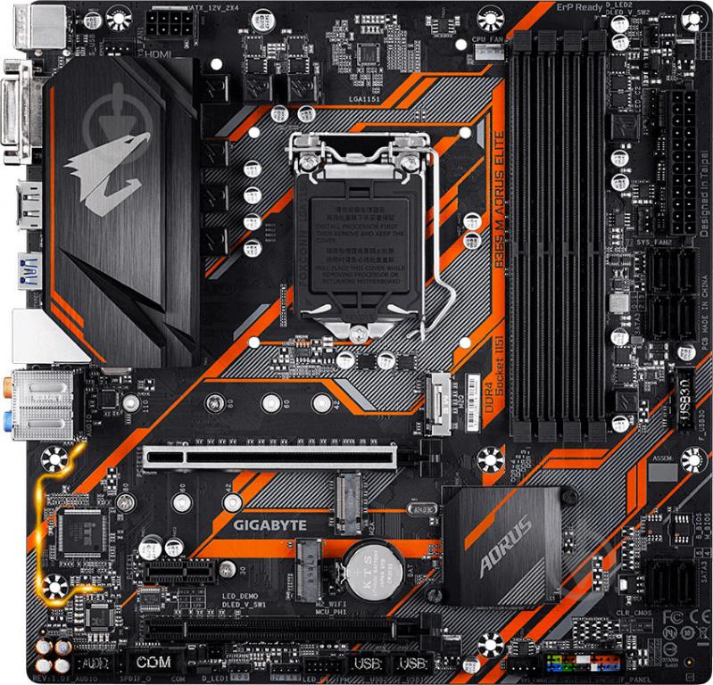 Материнська плата Gigabyte B365 M AORUS ELITE (Socket 1151, Intel B365, mirco ATX) - фото 2