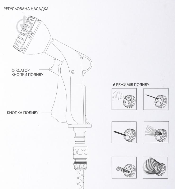 Пистолет для полива Експерт 6 режимов - фото 2