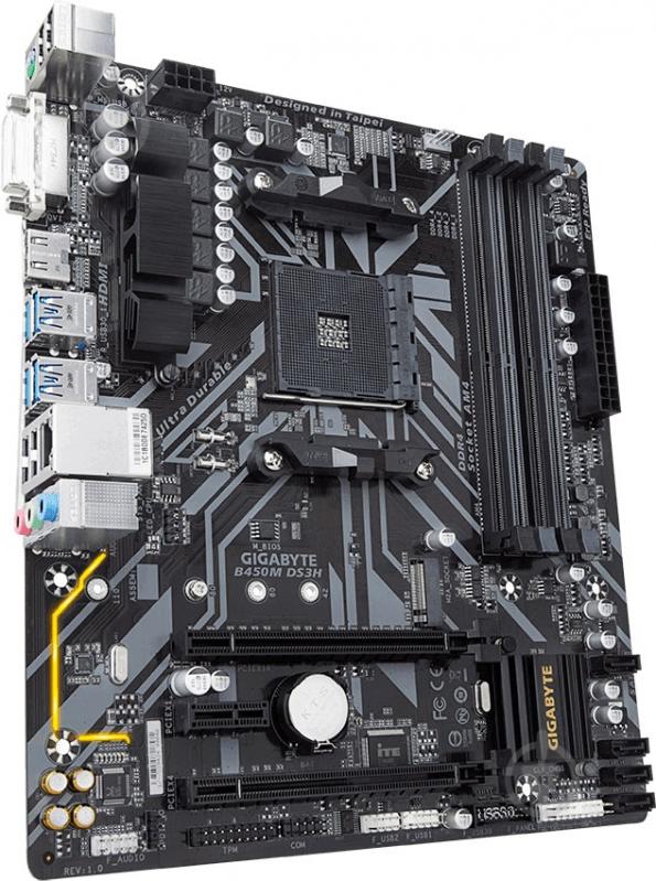 Материнська плата Gigabyte B450M DS3H (Socket AM4, AMD B450, mirco ATX) - фото 4