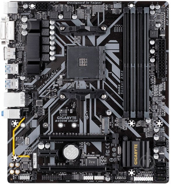 Материнська плата Gigabyte B450M DS3H (Socket AM4, AMD B450, mirco ATX) - фото 2