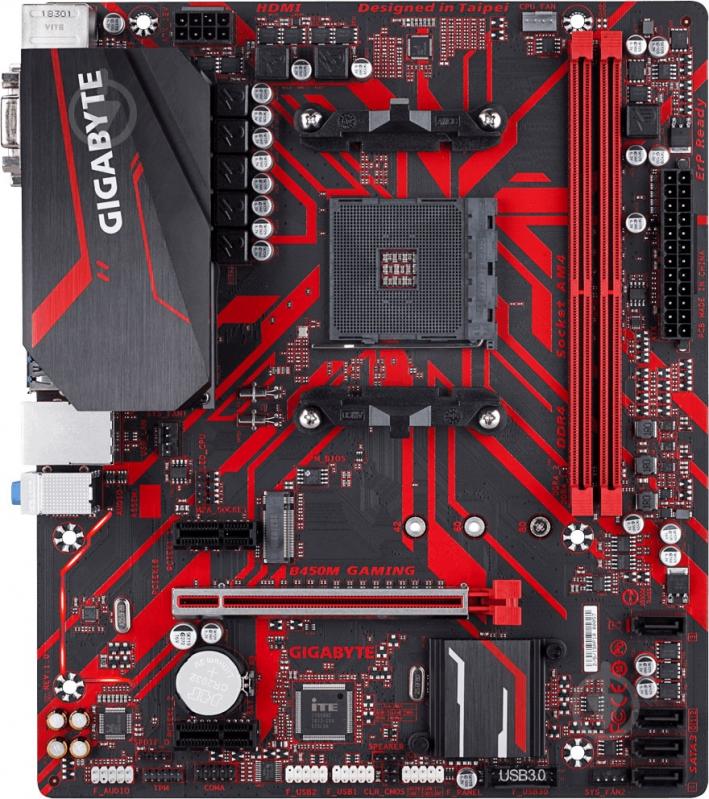 Материнская плата Gigabyte B450M GAMING (Socket AM4, AMD B450, mirco ATX) - фото 2 Материнская плата Gigabyte B450M GAMING (Socket AM4, AMD B450, mirco ATX) - фото 2