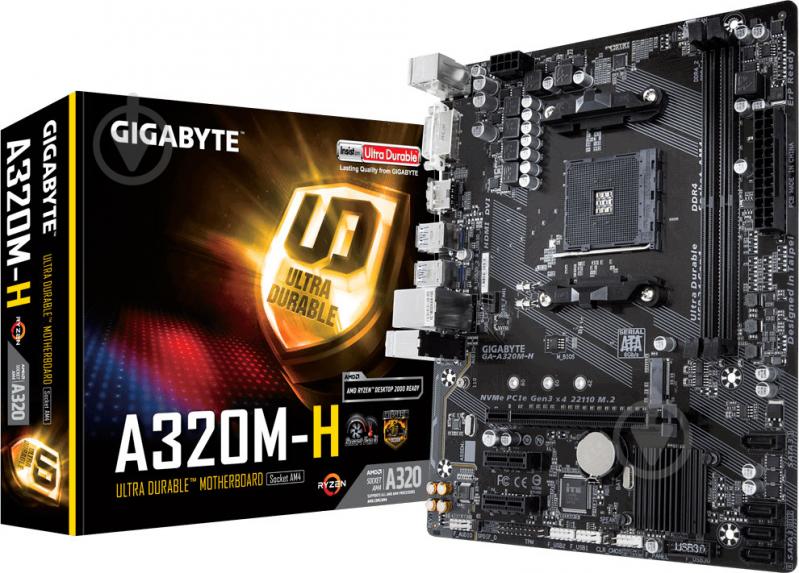 Материнська плата Gigabyte GA-A320M-H (Socket AM4, AMD A320, mirco ATX) - фото 1