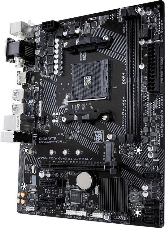 Материнская плата Gigabyte GA-A320M-S2H V2 (Socket AM4, AMD A320, mirco ATX) - фото 3 Материнская плата Gigabyte GA-A320M-S2H V2 (Socket AM4, AMD A320, mirco ATX) - фото 3
