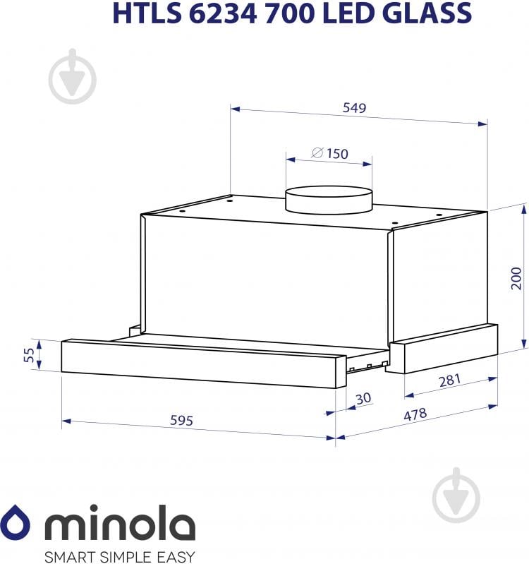 Вытяжка Minola HTLS 6234 BL 700 LED GLASS - фото 11