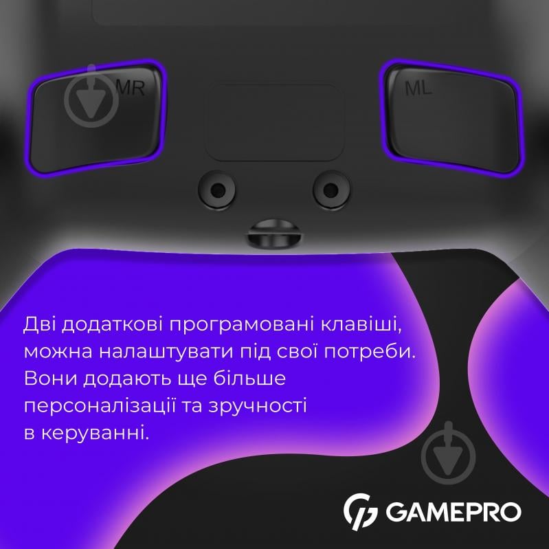 Геймпад бездротовий GamePro GPS20B 2.4G/BT 5.1/USB (Switch/PC/PS/iOS/Android) RGB Black - фото 7