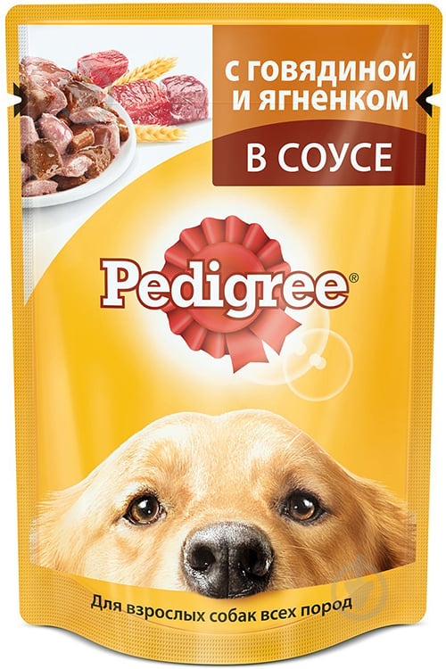 Консерва для всех пород Pedigree для собак 100 г с говядиной и ягненком 100 г - фото 1