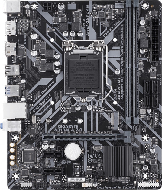 Материнская плата Gigabyte H310M A 2.0 (Socket 1151, Intel H310, mirco ATX) - фото 1 Материнская плата Gigabyte H310M A 2.0 (Socket 1151, Intel H310, mirco ATX) - фото 1