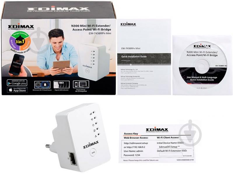 Ретранслятор EDIMAX Wi-Fi N300 (EW-7438RPN MINI) - фото 8