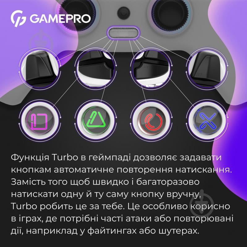 Геймпад беспроводной GamePro GPS20W White - фото 10
