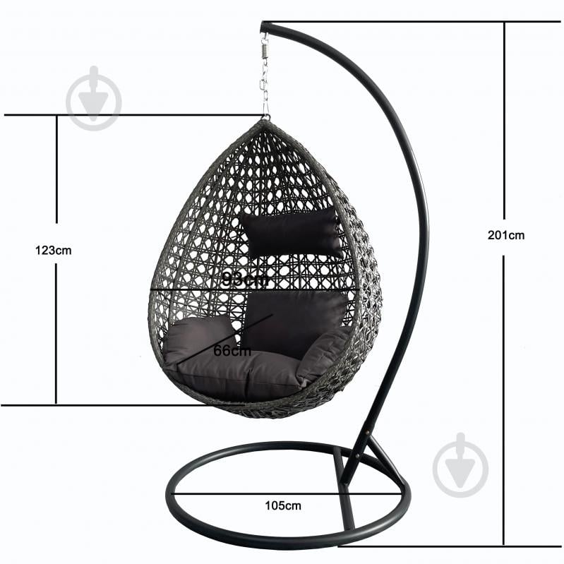 Кресло-кокон Indigo Адель графит - фото 2