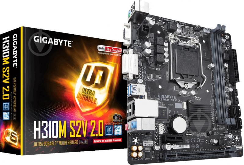Материнська плата Gigabyte H310M S2V 2.0 (Socket 1151, Intel H110, mirco ATX) - фото 1