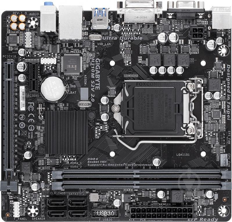 Материнська плата Gigabyte H310M S2V 2.0 (Socket 1151, Intel H110, mirco ATX) - фото 4