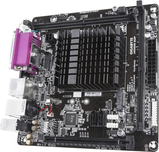 Материнская плата Gigabyte J4005N D2P (Integrated CPU, SoC, mini ATX) - фото 3