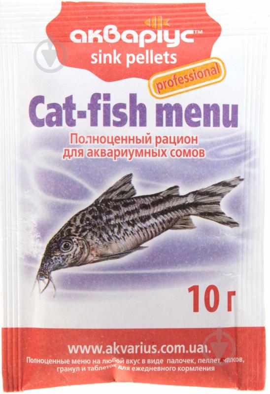 Корм Акваріус Cat-fish menu 10 г 4971 (білки, жири, клітковина) - фото 1