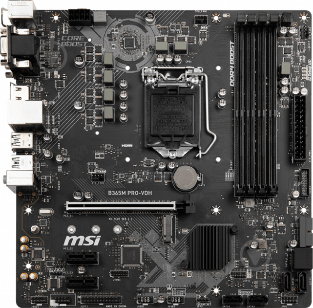 Материнская плата MSI B365M PRO-VDH (Socket 1151, Intel B365, mirco ATX) - фото 1