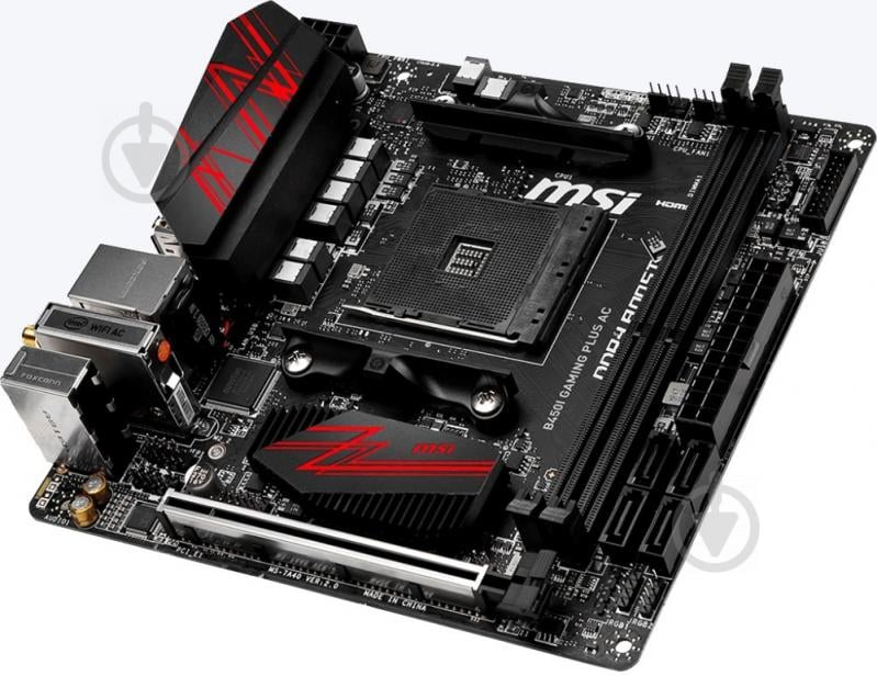 Материнська плата MSI B450I_GAMING_PLUS_AC (Socket AM4, AMD B450, mini ITX) - фото 3