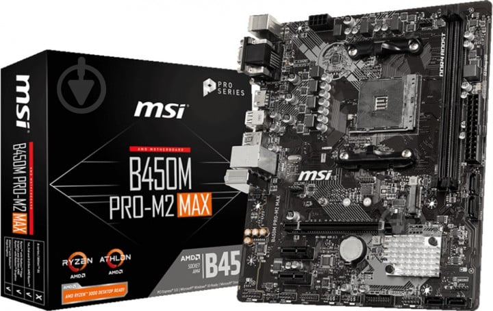 Материнська плата MSI B450M PRO-M2 MAX (Socket AM4, AMD B450, mirco ATX) - фото 1