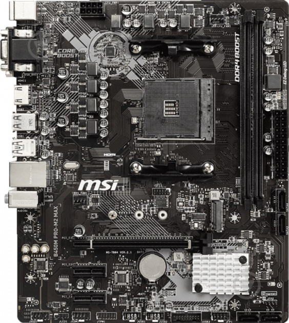 Материнська плата MSI B450M PRO-M2 MAX (Socket AM4, AMD B450, mirco ATX) - фото 2