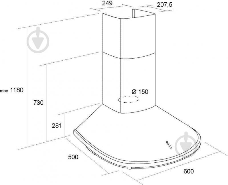 Вытяжка Pyramida HEF 82 (E-600MM) BLACK - фото 12