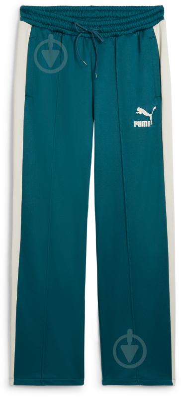 Брюки Puma T7 ICONIC STRAIGHT TRACK PANTS PT 62541222 р. 2XL зеленый - фото 1